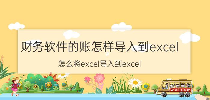 财务软件的账怎样导入到excel 怎么将excel导入到excel？